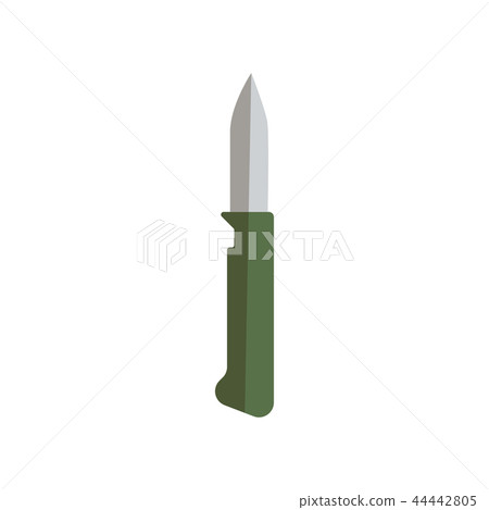 Camping and hiking red multifunctional pocket knife icon is open. Silver steel multitool equipment 44442805