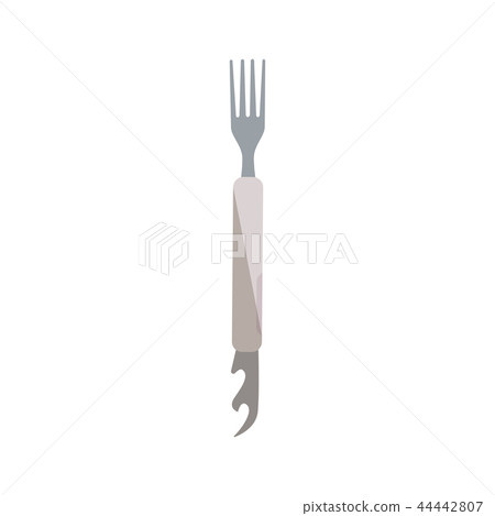 Folding fork camping tool. Vector illustration 44442807
