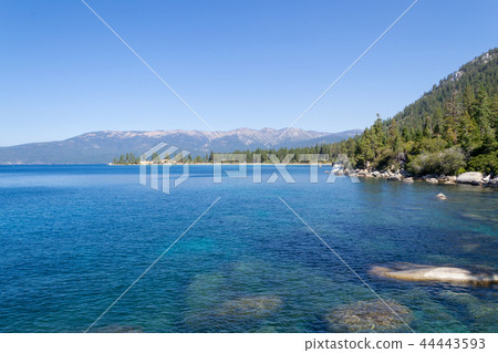 Sand Harbor in Lake Tahoe from the distance Sand Harbor in Lake Tahoe from the distance 44443593