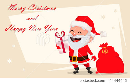 Merry Christmas greeting card with Santa Claus - Stock Illustration ...