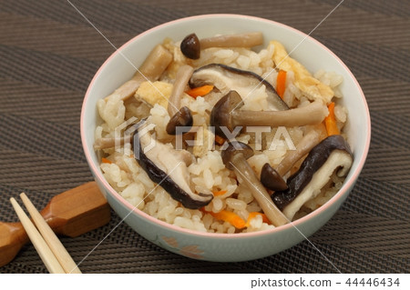 Mushroom cooked rice Mushroom cooked rice 44446434