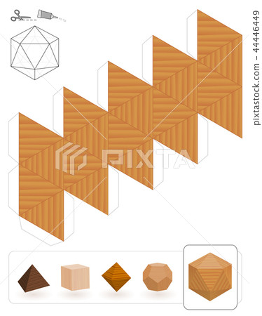 Platonic Solids Icosahedron Wooden Texture 44446449