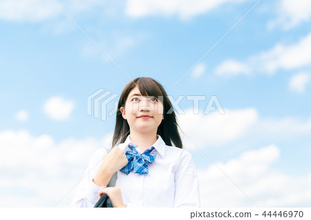High school girl high school student student smile High school girl high school student student smile 44446970