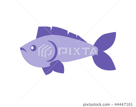 Blue Fish Vertebrate Animal Vector Illustration 44447101