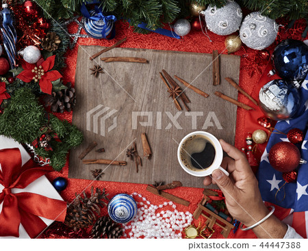 Christmas, New Year on wooden Christmas, New Year on wooden 44447388