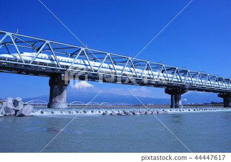 Mount Fuji and Fuji River Iron Bridge Mount Fuji and Fuji River Iron Bridge 44447617