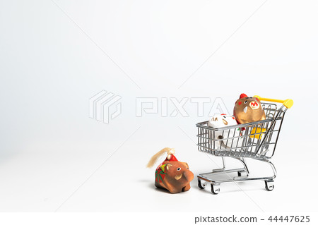 Shopping cart and chopsticks Shopping cart and chopsticks 44447625