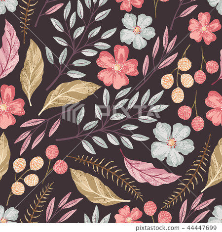 Floral seamless textured pattern  44447699