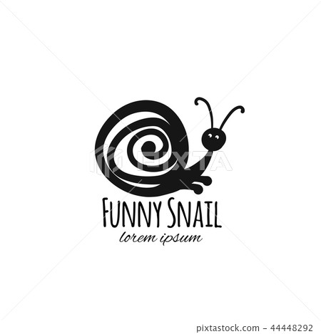 Funny snail, black silhouette for your design Funny snail, black silhouette for your design 44448292