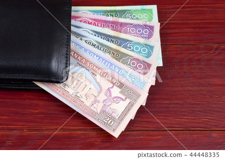Money from Somaliland in the black wallet Money from Somaliland in the black wallet 44448335