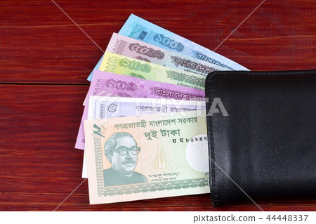 Bangladeshi money in the black wallet Bangladeshi money in the black wallet 44448337