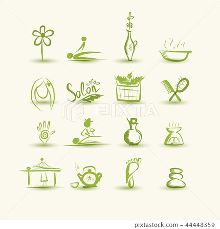 Massage and spa, set of icons for your design Massage and spa, set of icons for your design 44448359
