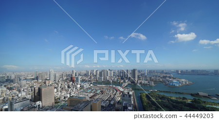 東京都市風景在日本築地市場·歷史83年,關閉6天。最右邊的豐洲市場:10月6日 東京都市風景在日本築地市場·歷史83年,關閉6天。最右邊的豐洲市場:10月6日 44449203