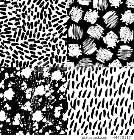 Ink hand drawn brush strokes seamless pattern... - Stock Illustration ...