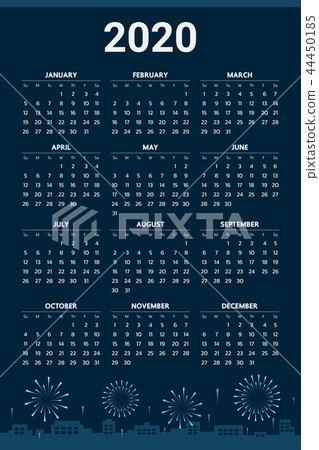 2020 Calendar with fireworks theme 2020 Calendar with fireworks theme 44450185