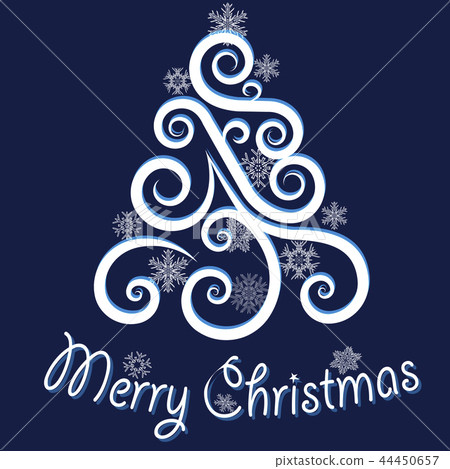 Vector graphics elegant hand-drawn Merry Christmas Card Vector graphics elegant hand-drawn Merry Christmas Card 44450657