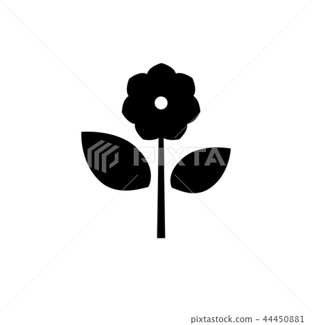 Black flower plant icon. Floral glyph sign. Black flower plant icon. Floral glyph sign. 44450881