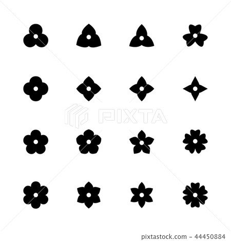 Simple flower icons set 44450884