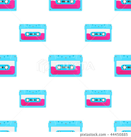 Vintage pattern with analogue music cassettes 44450885
