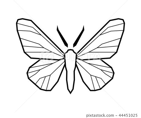 Peppered moth, Biston betularia . Vector icon on white 44451025