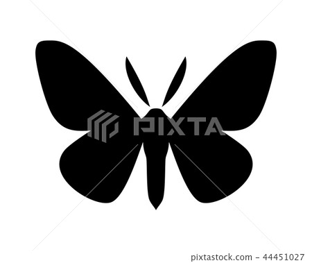 Peppered moth, Biston betularia . Vector icon on white 44451027
