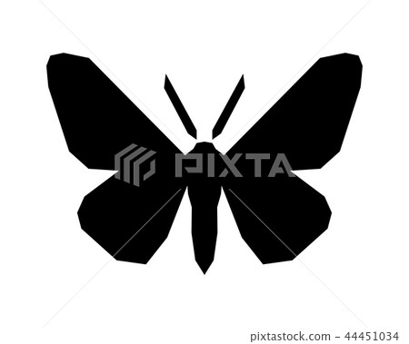 Peppered moth, Biston betularia . Vector icon on white 44451034