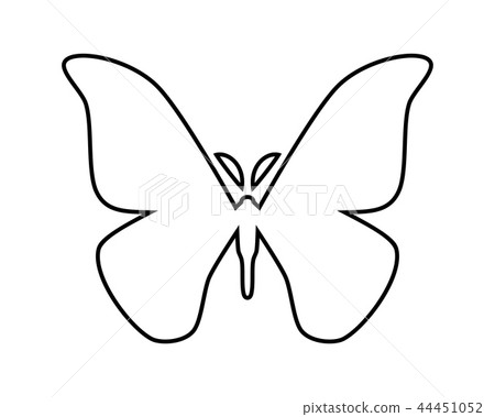 Japanese silk moth stylized vector icon on white Japanese silk moth stylized vector icon on white 44451052