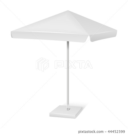 White promotional square advertising parasol umbrella isolated on background. Vector mockup 44452399