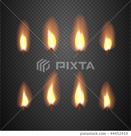 Burning candle flame animation vector frames 44452410
