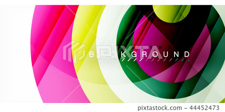 Glossy colorful circles abstract background, modern geometric design 44452473