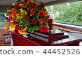 funeral casket in a hearse or chapel 44452526