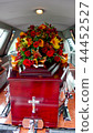 funeral casket in a hearse or chapel 44452527