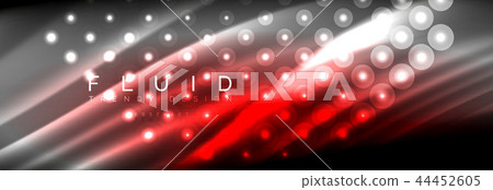 Liquid neon flowing waves, glowing light lines background Liquid neon flowing waves, glowing light lines background 44452605