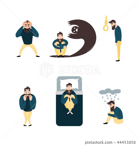 Group of people with psychiatric problem. 44453858