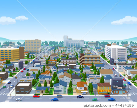 City residential area living from the sky 44454199