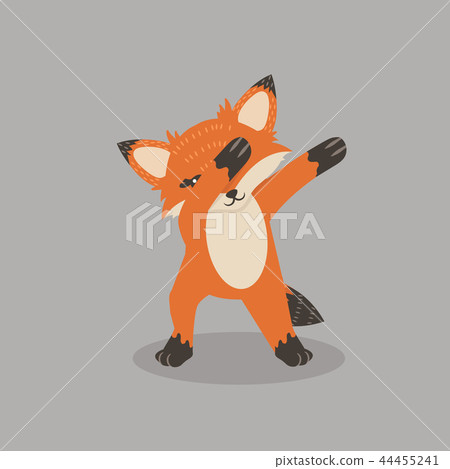 Fox Dub dancing sign vector Fox Dub dancing sign vector 44455241