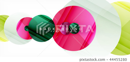 Glossy colorful circles abstract background, modern geometric design 44455280