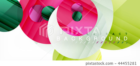 Glossy colorful circles abstract background, modern geometric design 44455281