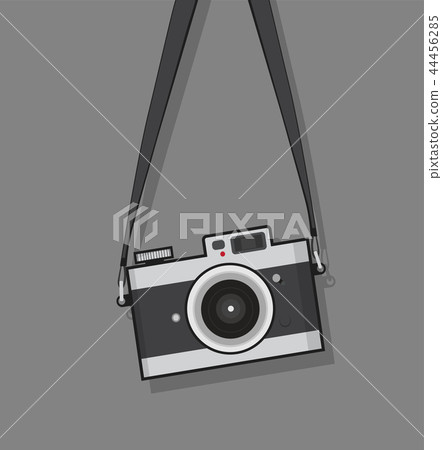 hanging vintage camera  flat style design 44456285