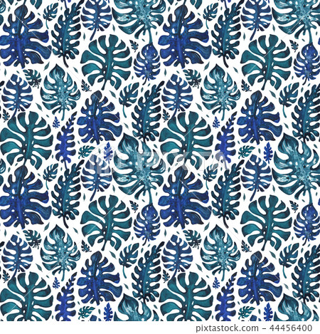 Exotic tropical seamless pattern. Watercolor hand drawn illustration Exotic tropical seamless pattern. Watercolor hand drawn illustration 44456400