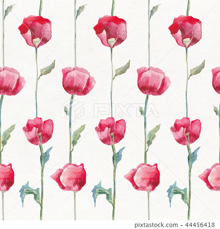 Poppies. Hand drawn Floral pattern Poppies. Hand drawn Floral pattern 44456418