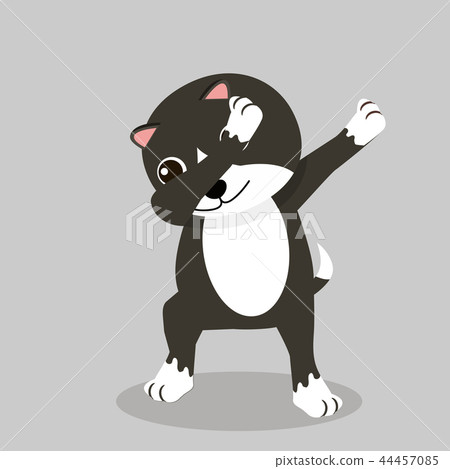 Cute cat Dub dancing sign vector Cute cat Dub dancing sign vector 44457085