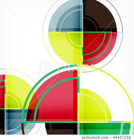 Creative circles geometric abstract background with 3d effect 44457288