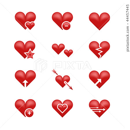 Heart love emoji, emoticons vector set Heart love emoji, emoticons vector set 44457445