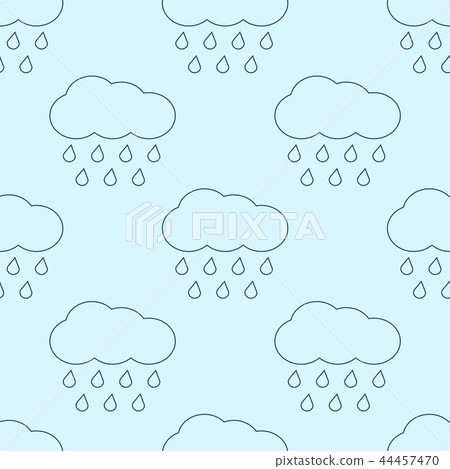 Outline vector rainy clouds seamless pattern Outline vector rainy clouds seamless pattern 44457470