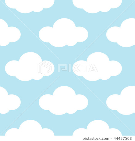 Light Blue Sky With White Clouds Seamless Stock Illustration