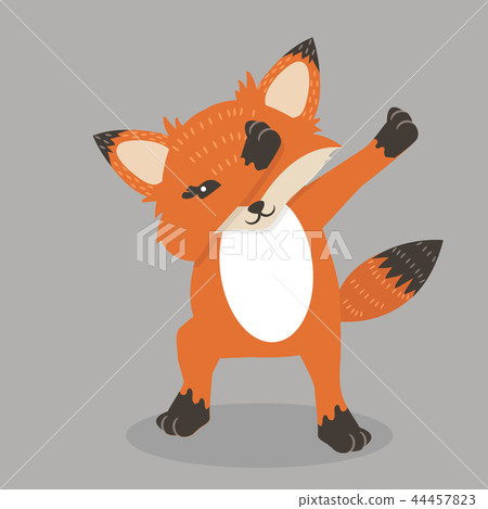 Cute Fox Dub dancing sign vector Cute Fox Dub dancing sign vector 44457823