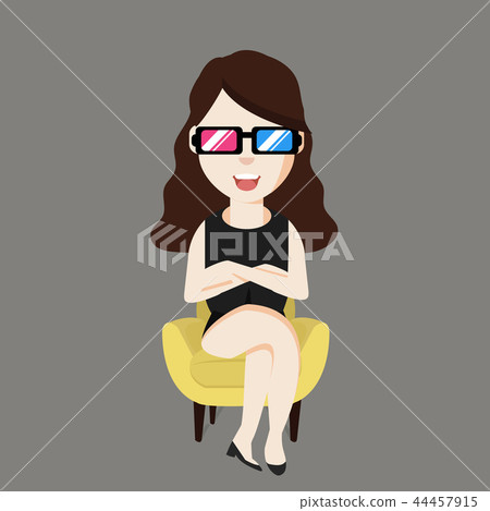 woman sitting Yellow modern chair woman sitting Yellow modern chair 44457915