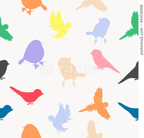 Birds silhouettes fullcolor pattern 44458006