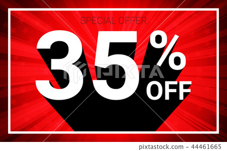 35% OFF Sale. White on black shadow red background 35% OFF Sale. White on black shadow red background 44461665